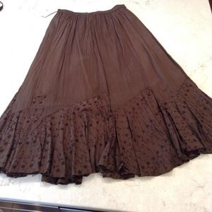 StudioWorks Brown Skirt floral detail XL brand new